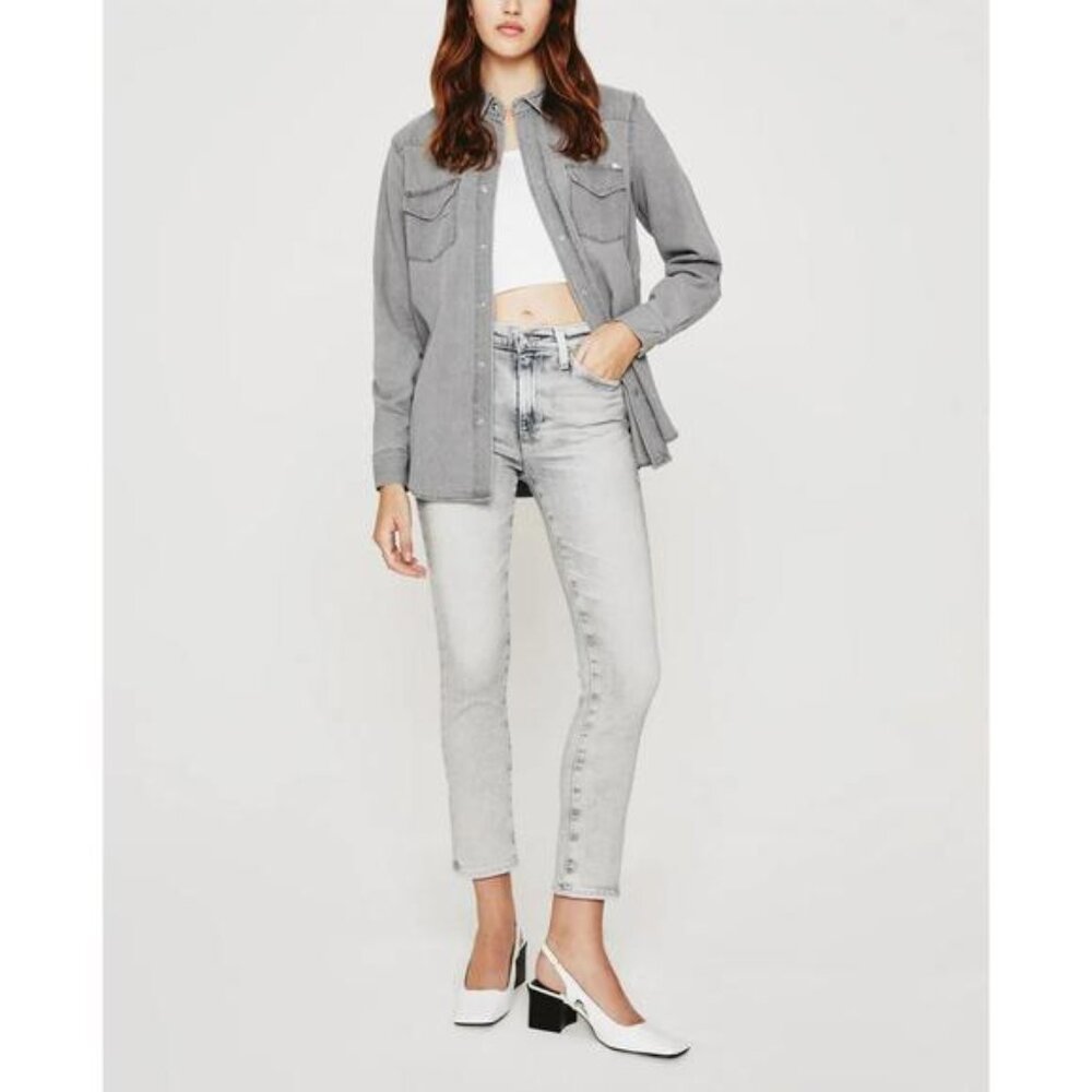 AG Adriano Goldschmied - Mari High Rise Crop Denim in Avalanche